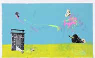 Gert & Uwe Tobias  Gert & Uwe TobiasUntitled, 2012, Coloured woodcut on paper, 204.5 x 162 cm © photo Alistair Overbruck, Cologne/Gert & Uwe Tobias/VG. Bildkunst, Bonn 