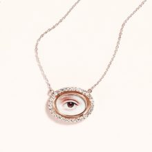 Eye Portrait (Ruby) 2013 Eye miniature by Bettina von Zwehl, jewellery design by Laura Lee.