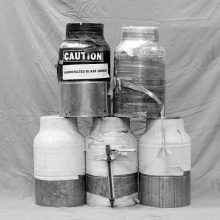 From 'The Black Hole' © Janire Najera Assorted Dewars insulated glass bottles for cold liquids storage