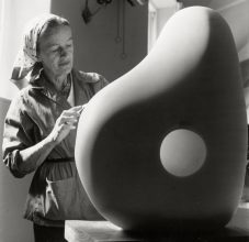 Barbara Hepworth at Trewyn Studio, 1961, Photograph by Rosemary Mathews, Courtesy Bowness, Hepworth Estate