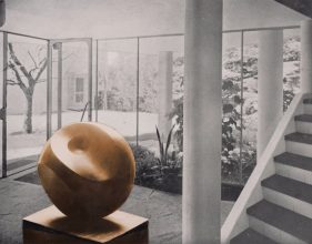 Photo-collage with Helicoids in Sphere in the entrance hall of flats designed by A.+E. Roth and M. Breuer, Doldertal, Zurich 1939. Gelatin silver prints, Private coll. © The Hepworth Photograph Coll.
