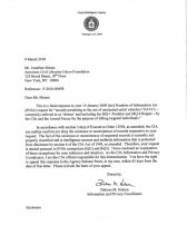 DAVID BIRKIN, Letter from the CIA to the American Civil Liberties Union, 9 March 2010. 
