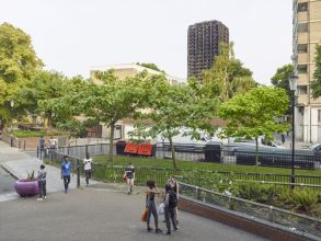 Simon Roberts, Grenfell Tower, North Kensington, London, 19 June 2017 Courtesy of Flowers Gallery and Dewi Lewis Publishing