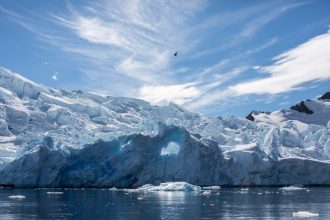14/01/2018. The front of the Sheldon glacier near the British Antarctic base, Rothera. © Charlie Bibby 