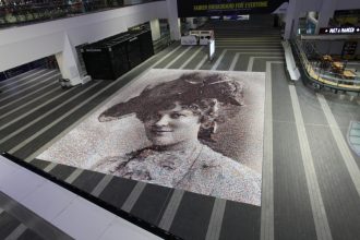 'The Face of Suffrage' © Helen Marshall Installation in Birmingham New Street Station