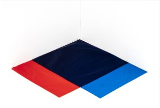 3. Flat Composition #1 Diptych (Blue on Red), 2019 