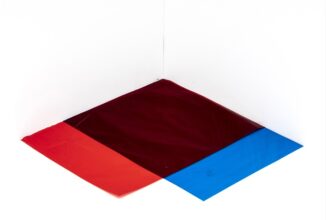 4. Flat Composition #1 Diptych (Red on Blue), 2019 