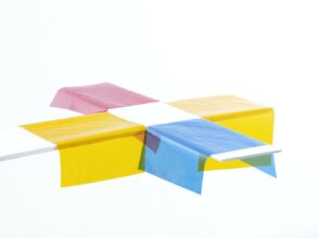 6. Cross Edge Sequence Composition #3, 2019, (Yellow, Cyan &amp; Pink  Diptych) 