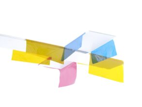8. Cross Edge Sequence Composition #3, 2019 (Yellow, Cyan &amp; Pink  Diptych) 