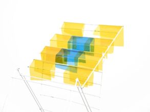 11. Drying rack Colours #1, 2018 (Blue on Yellow : Hommage to Josef Albers) 