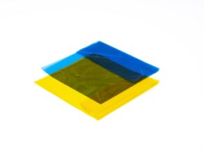 21. Flat Composition #2 (Blue fold on top of  Yellow fold), 2019 
