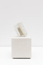 Hannah Hughes, Outer Movements, [Paper Porcelain casts] IV, 2020 Ceramic sculpture, Jesmonite plinth, Photograph by Tim Bowditch
