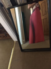 Red Wide Leg Trousers (2020) © Moira Lovell