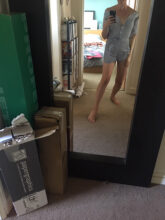 Shorts Playsuit Blue and White Striped (2020) © Moira Lovell