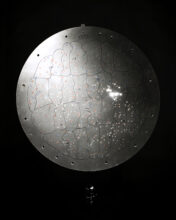 Detail of observing plate no. 3390, used in the Sloan Digital Sky Survey (SDSS), 2000-, from Anatomy of a Northern Astronomer, 2019 © Helen McGhie