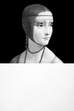 The next era (Leonardo, Dama con ermellino) 2010, digital painting, print on plexiglas, 120x80x2 cm. © Mariella Bettineschi