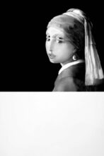 The next era (Vermeer, Ragazza con orecchino di perla) 2017, digital painting, print on plexiglas, 120x80x2 cm. © Mariella Bettineschi