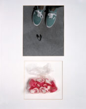 Ingrid Pollard, Seaside Series (detail), 1989, hand-tinted gelatin silver print with found object and printed caption, each 60 x 44.6 x 7.5 cm. © Ingrid Pollard. Tate, Purchased 2013.