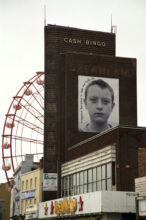 Installation view of Uryi on Dreamland Buildings in Margate. © Wendy Ewald. Uryi © Wendy Ewald. From the series Towards A Promised Land (2005-06). Courtesy the artist.