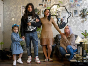 Aaliyah Dandy 4, Kai Devine 21, Chloe Haughton 38, Linda Haughton 69, 2022. By Julian Germain.