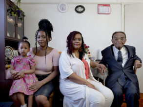 Zaria Bannerman 2, Rio Hamilton 30, Brenda Francis 51, Wilbert Francis 93, 2022. By Julian Germain.