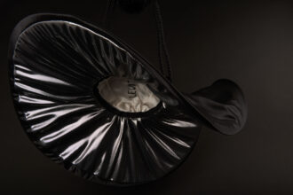 Levitativel, custom made hat, 57x57x35cm, fabric, hand-stitch detail, tassels © Stella Baraklianou, 2020-21 and Gloam Gallery