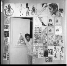 James Barnor, Entrance to Studio X23 with advertisement photographs, Accra, 1974