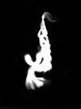 My name is Sara VI, 2018. Hand-printed photogram on resin-coated paper made using the artist’s hair - a plait that had been kept from her childhood. © Sara Davidmann