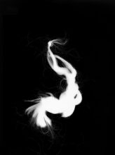 My name is Sara V, 2018. Hand-printed photogram on resin-coated paper made using the artist’s hair - a plait that had been kept from her childhood. © Sara Davidmann