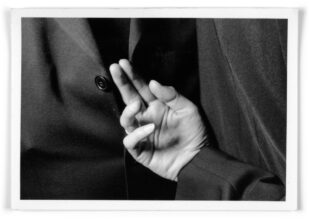 Sarah Pickering, Pickpocket #2, 2019. Silver gelatin print, from a performance commissioned to coincide with the exhibition Moving The Image: Photography and Its Actions, Camberwell Space, London, UK.