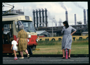 Wait for tram by Chemo Petro plant – Czech Republic © Robin Graubard 2022 courtesy Loose Joints