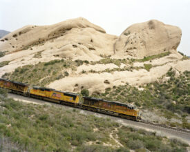 UP 4955 and UP 5411 Sliding Down Mormon Rocks, 2009 © Justine Kurland