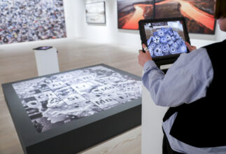 Installation view, BURTYNSKY: EXTRACTION / ABSTRACTION © Matt Chung, 2024 Image courtesy of the Saatchi Gallery, London