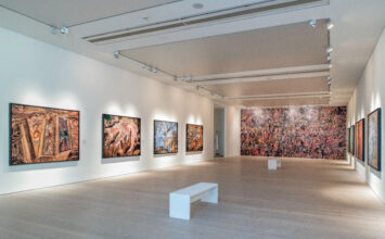 Installation view, BURTYNSKY: EXTRACTION / ABSTRACTION ©Justin Piperger, 2024 Image courtesy of the Saatchi Gallery, London
