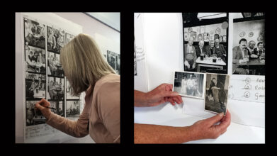 Newtongrange Village Voices and the Milton Rogovin contact sheets, 2023 Nicky Bird