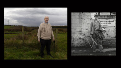 LEFT Place and Return by Nicky Bird With Jim Rutherford, 2023 RIGHT Milton Rogovin, 1909-2011 Family of Miners, Scotland, 1982 © Center for Creative Photography, University of Arizona National Galleries of Scotland, Edinburgh