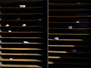 Schloss Grafeneck: Installation by Jochen Meyder stones placed as memorial by visitors © Richard Wood