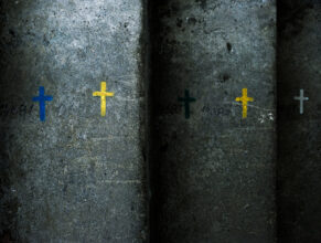 Pirna Sonnenstein: Basement Steps With Memorial Crosses and Victim Numbers © Richard Wood